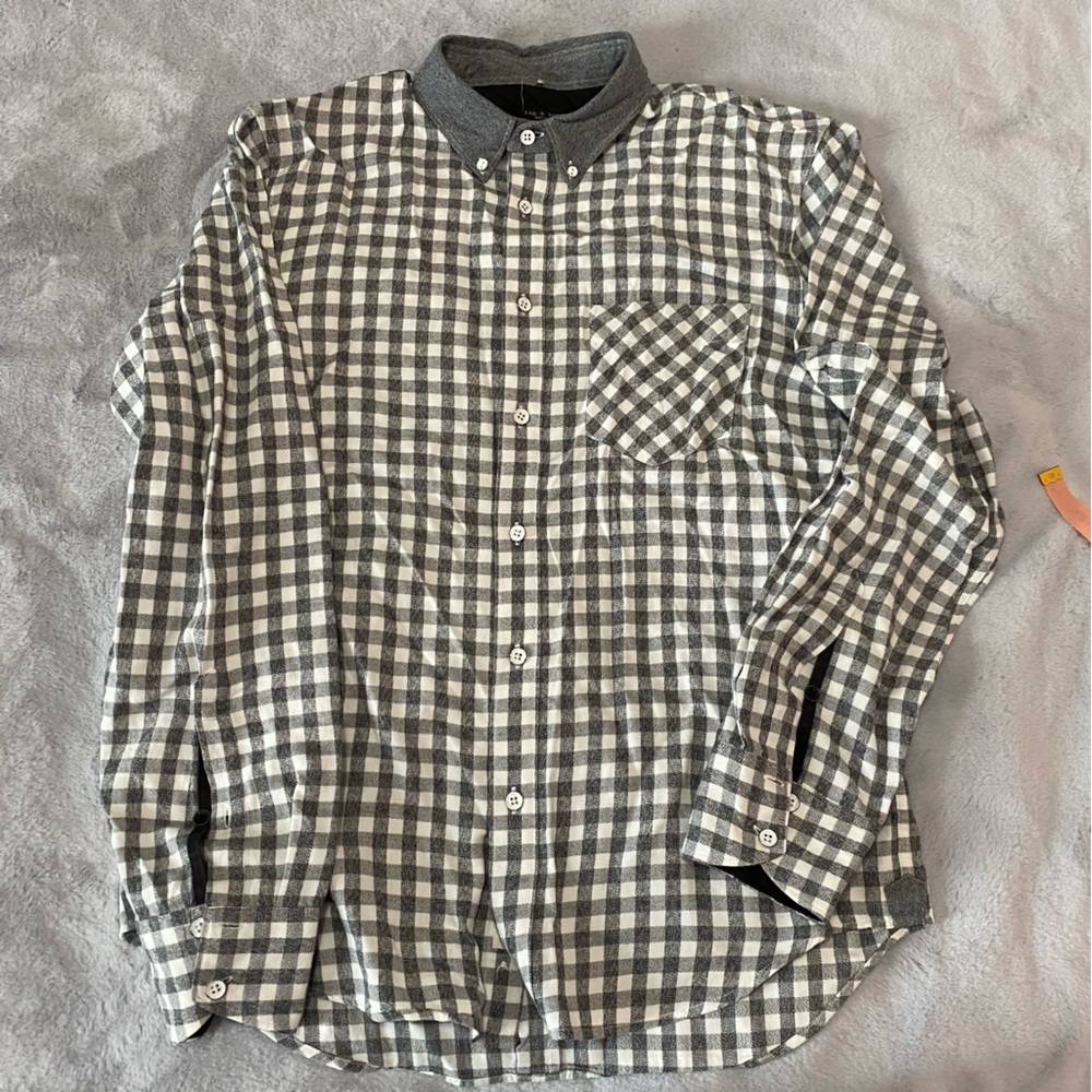 Rag & Bon men’s checkered plaid slim fit shirt